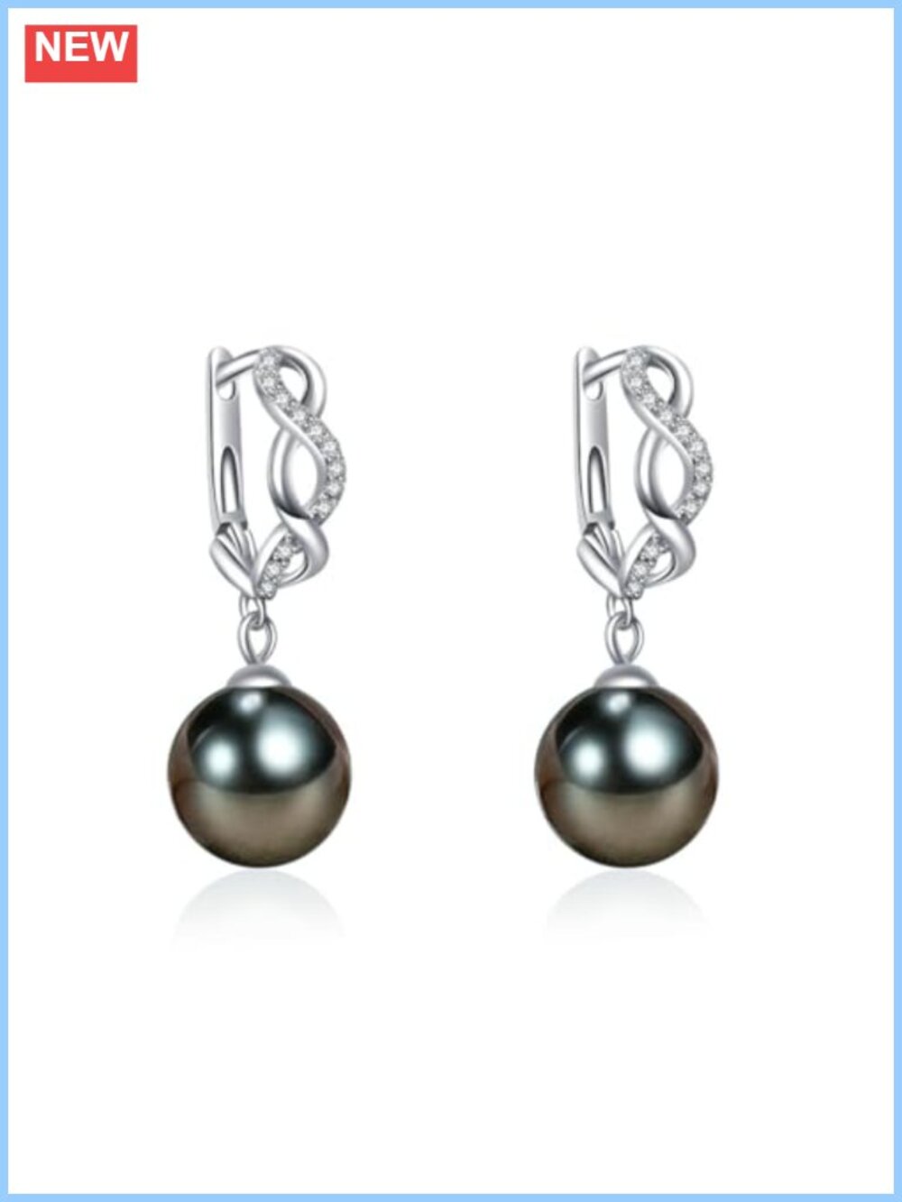 18K Gold Plated 925 Sterling Silver Tahitian Pearl Drop Earrings Fine Jewelry